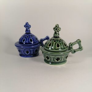 Кадильница керамическая "Плетеная" (цветная глазурь) Кадильница керамическая "Плетеная" (цветная глазурь)