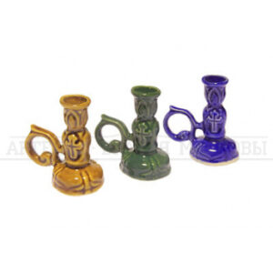 Подсвечник керамический "Классика"с ручкой 6*6 разноцв. Подсвечник керамический "Классика"с ручкой 6*6 разноцв.