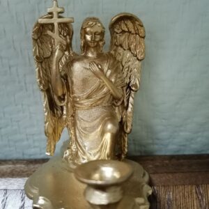 Подсвечник "Ангел и распятие" (олово) Подсвечник "Ангел и распятие" (олово)