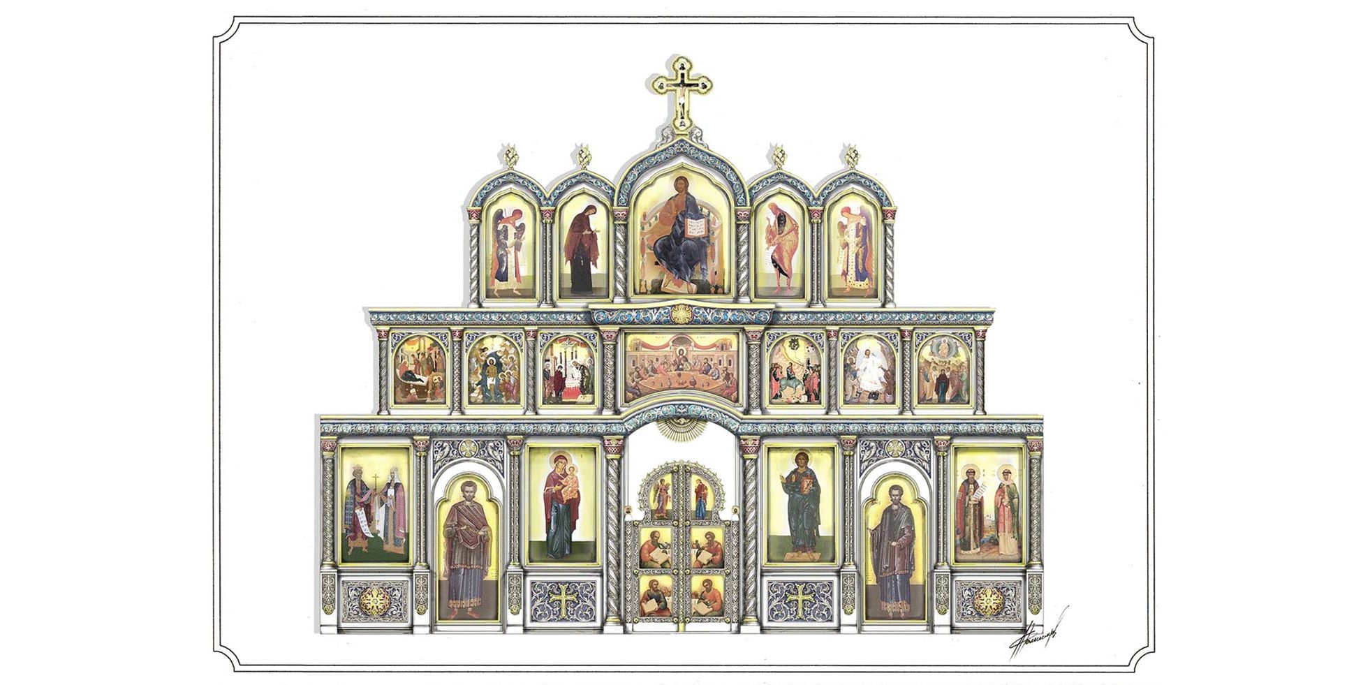 шкаф для икон в церкви