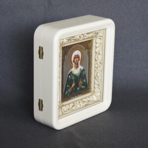 Киот под икону 13*16, с резьбой (белый, эмаль, патина) Киот под икону 13*16, с резьбой (белый, эмаль, патина)