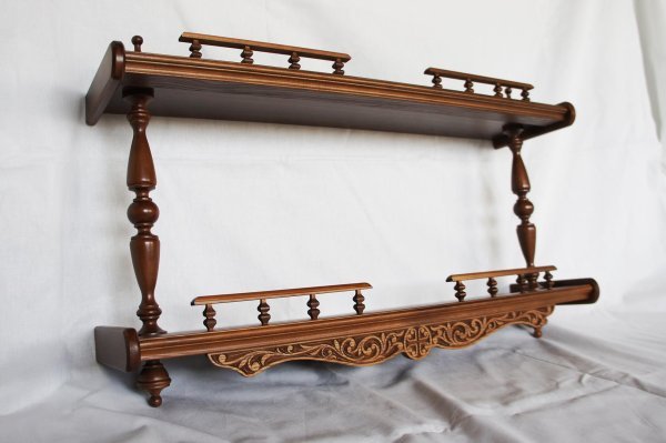 Полка прямая двухъярусная (цвет - дуб) — изображение 3