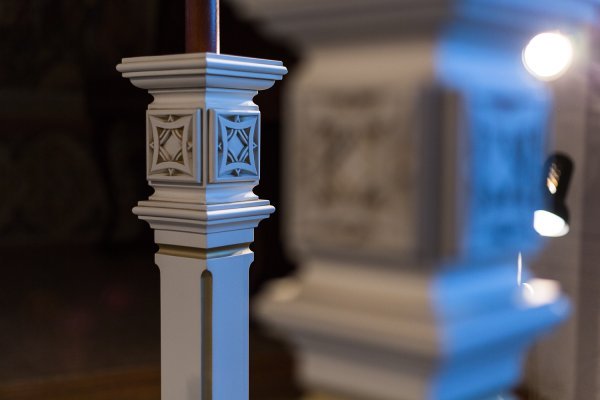 Подставка под хоругвь, квадратная малая (эмаль, патина, ручная резьба) — изображение 7