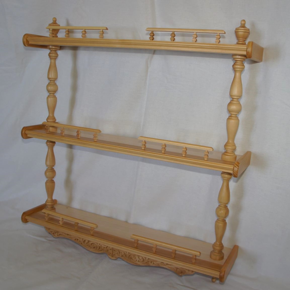 Полка прямая трехъярусная (цвет - св. дерево) Полка прямая трехъярусная (цвет - св. дерево)