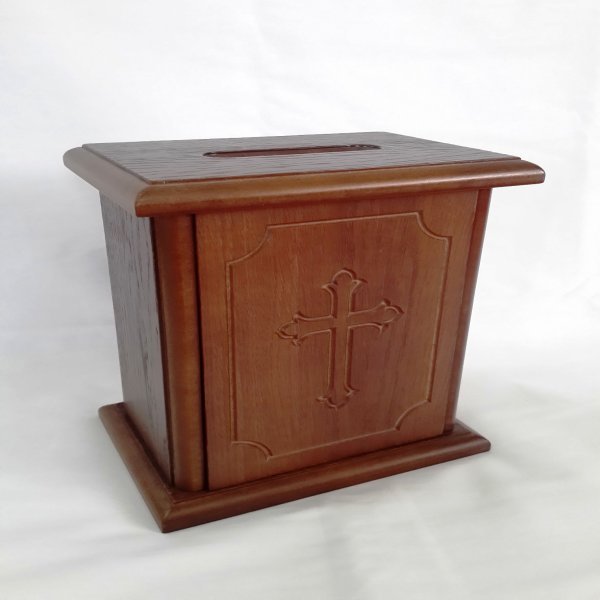Ящик для пожертвований, средний (23*20*14,5) (МДФ, шпон дуба)