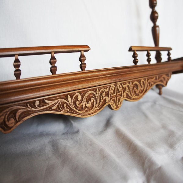 Полка прямая двухъярусная (цвет - дуб)