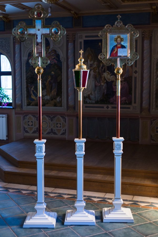 Подставка под хоругвь, квадратная малая (эмаль, патина, ручная резьба) — изображение 4