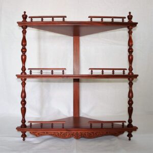 Полка угловая, трехъярусная (цвет - кр. дерево)