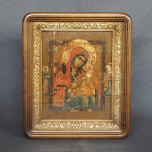 Киот под икону 21*27, с резьбой (цвет - красное дерево) Киот под икону 21*27, с резьбой (цвет - красное дерево)