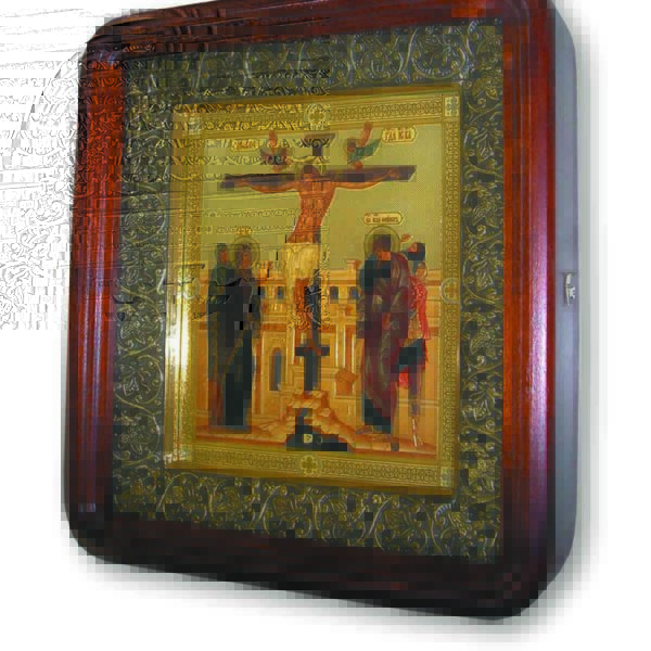 Киот под икону 17*21, с басмой