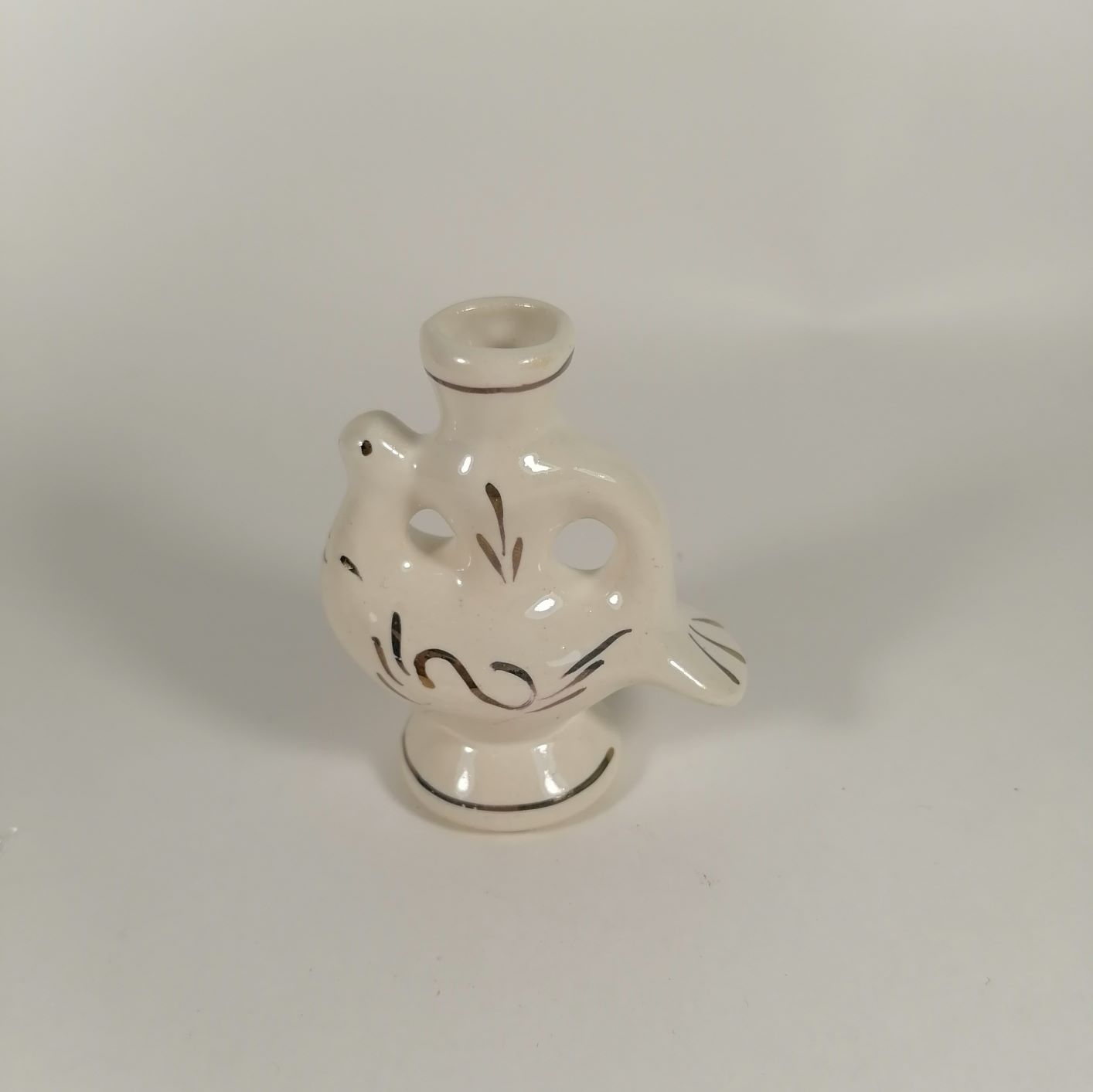 Подсвечник керамический "Птичка" (белая глазурь)