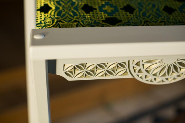 Аналой раскладной резной (белый, патина) — изображение 5