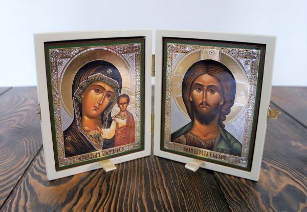 Складень деревянный 13х16 с бархатом (белый) — изображение 11