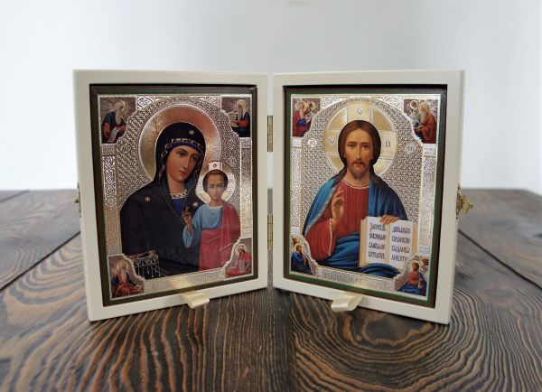 Складень деревянный 13х16 с бархатом (белый) — изображение 7