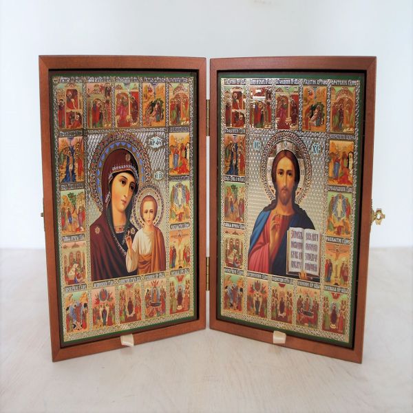 Складень деревянный 17х21 с бархатом складень деревянный 17х21 с бархатом