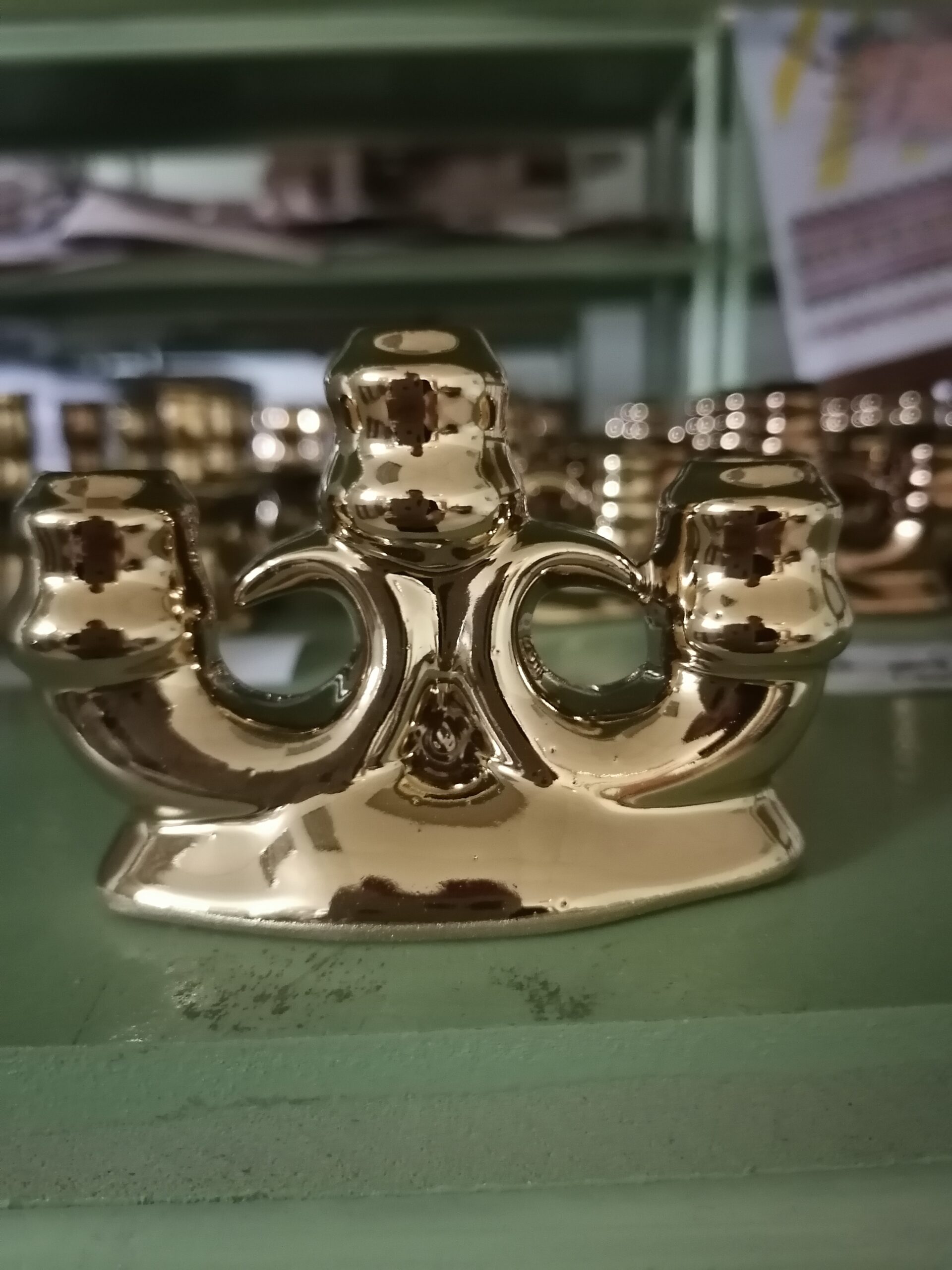 Подсвечник тройной золот.