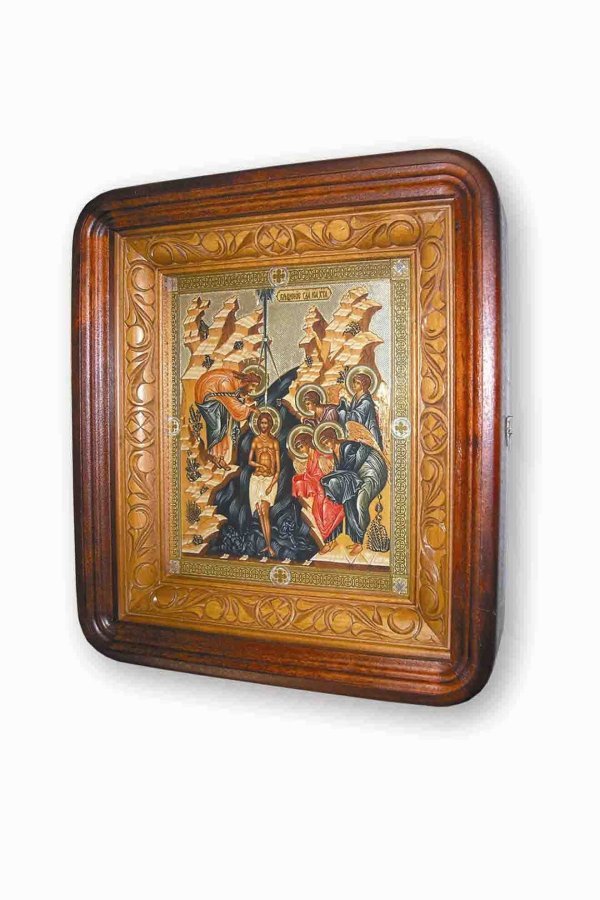 Киот под икону 13*16, с резьбой (цвет - дуб)