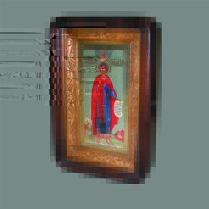 Киот ростовой под икону 13*25, с резьбой (цвет - дуб)