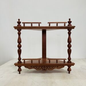 Полка угловая малая, двухъярусная (цвет - красное дерево) (О)