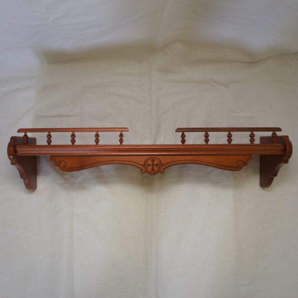 Полка прямая с резьбой (цвет - кр. дерево)